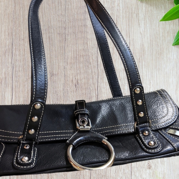 Free Browns Shoes Classic Black Leather Purse - Picture 3 of 6